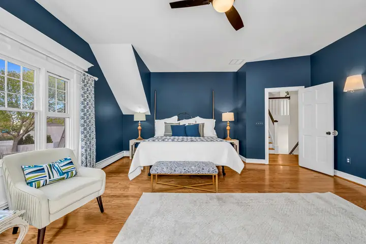 Primary bedroom and sitting area