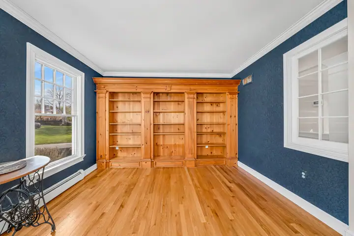 Library window and shelving