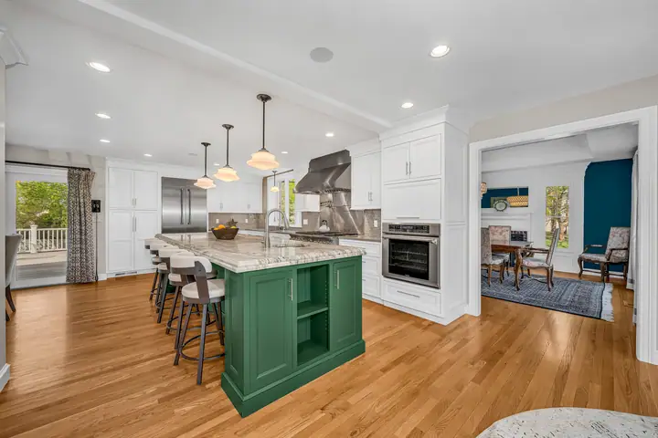 Kitchen and island